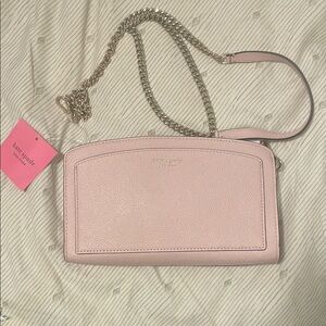 Kate Spade Pink Wristlet with Gold Chain